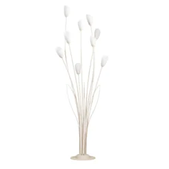 Lámpara de pie Gloriosa, crema, cristal, 9 luces