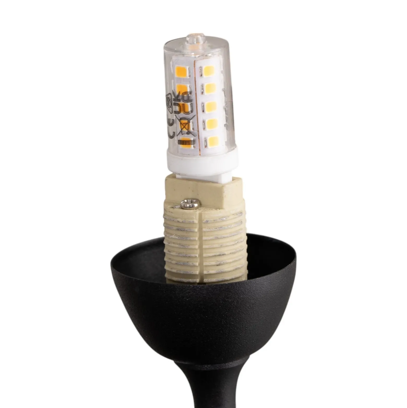 Lámpara de pie Gloriosa, negro, cristal, 9 luces
