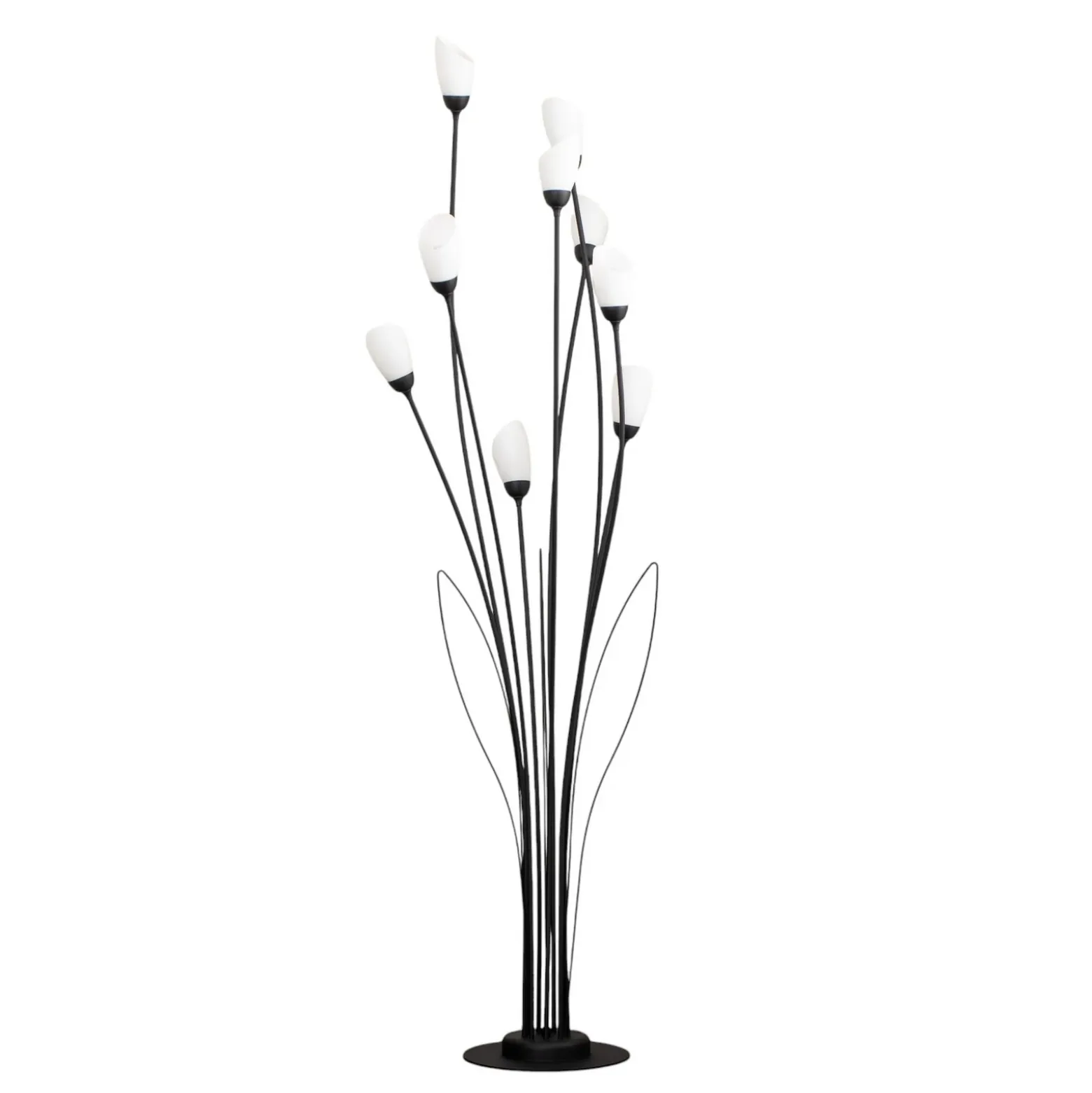 Lámpara de pie Gloriosa, negro, cristal, 9 luces