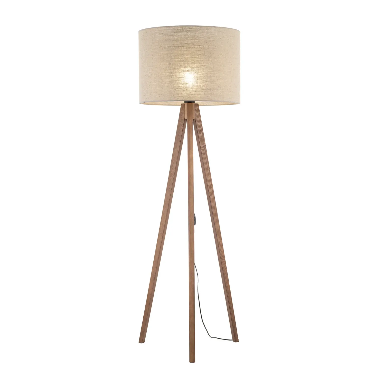 Lámpara de pie Grand, beige/nogal, altura 145 cm, E27