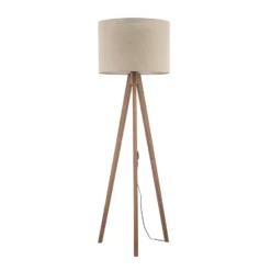 Lámpara de pie Grand, beige/nogal, altura 145 cm, E27