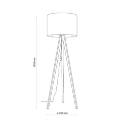 Lámpara de pie Grand, beige/nogal, altura 145 cm, E27