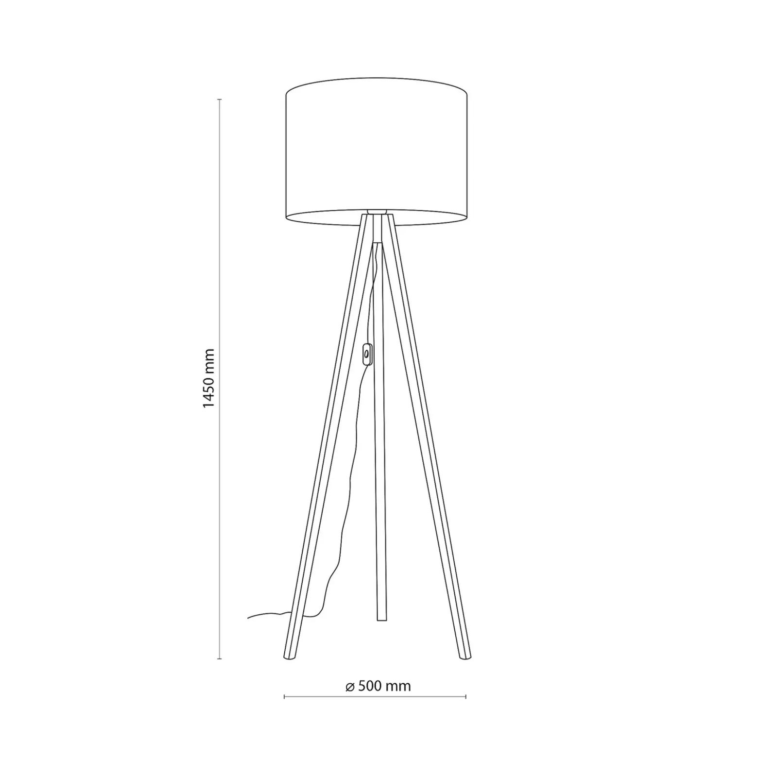 Lámpara de pie Grand, beige/nogal, altura 145 cm, E27