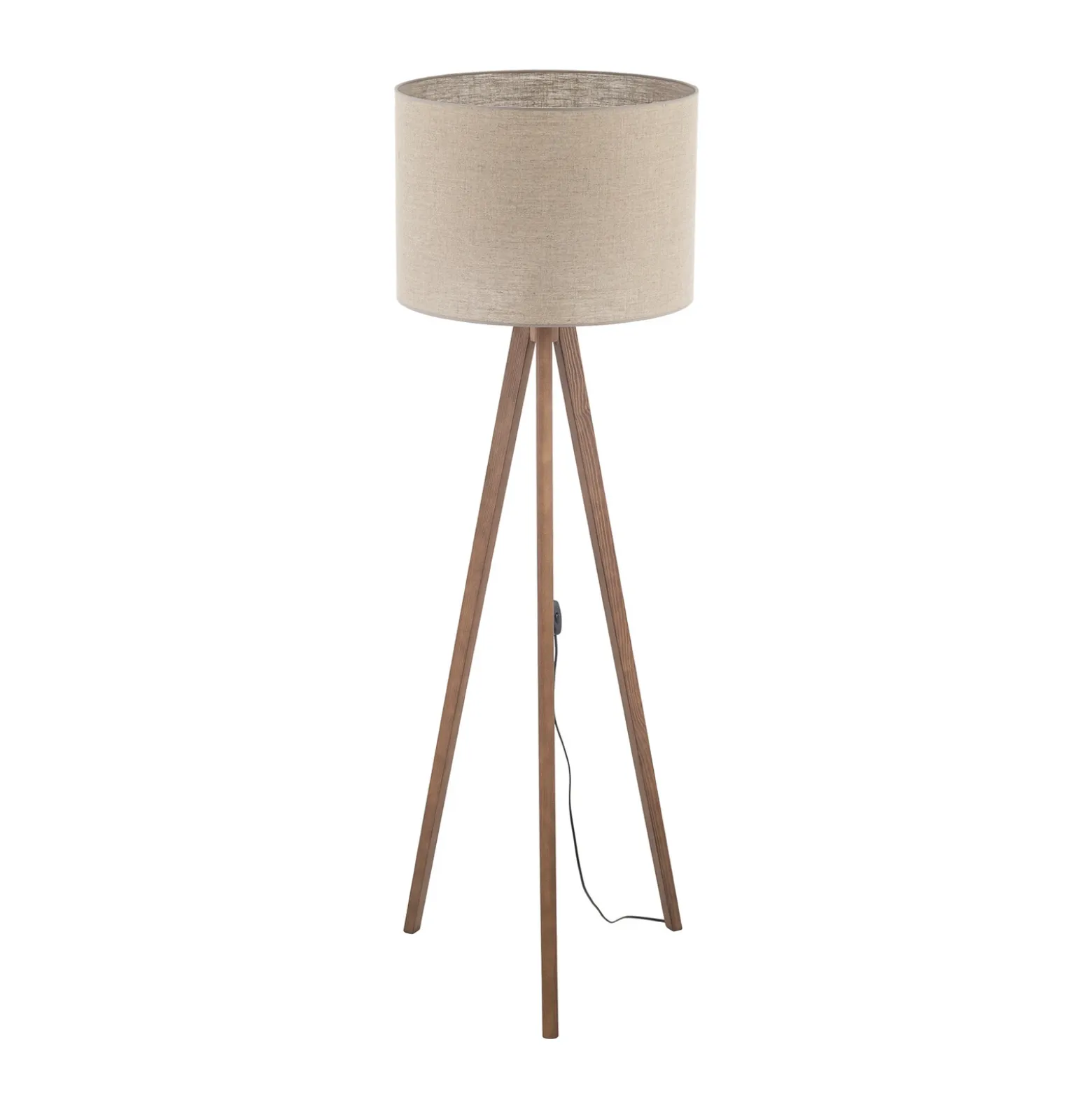 Lámpara de pie Grand, beige/nogal, altura 145 cm, E27