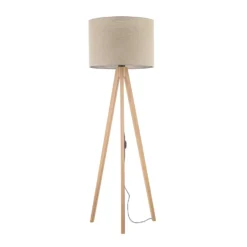 Lámpara de pie Grand, beige/pino, altura 145 cm, E27