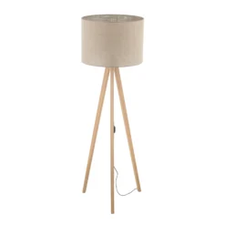 Lámpara de pie Grand, beige/pino, altura 145 cm, E27