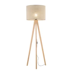 Lámpara de pie Grand, beige/pino, altura 145 cm, E27