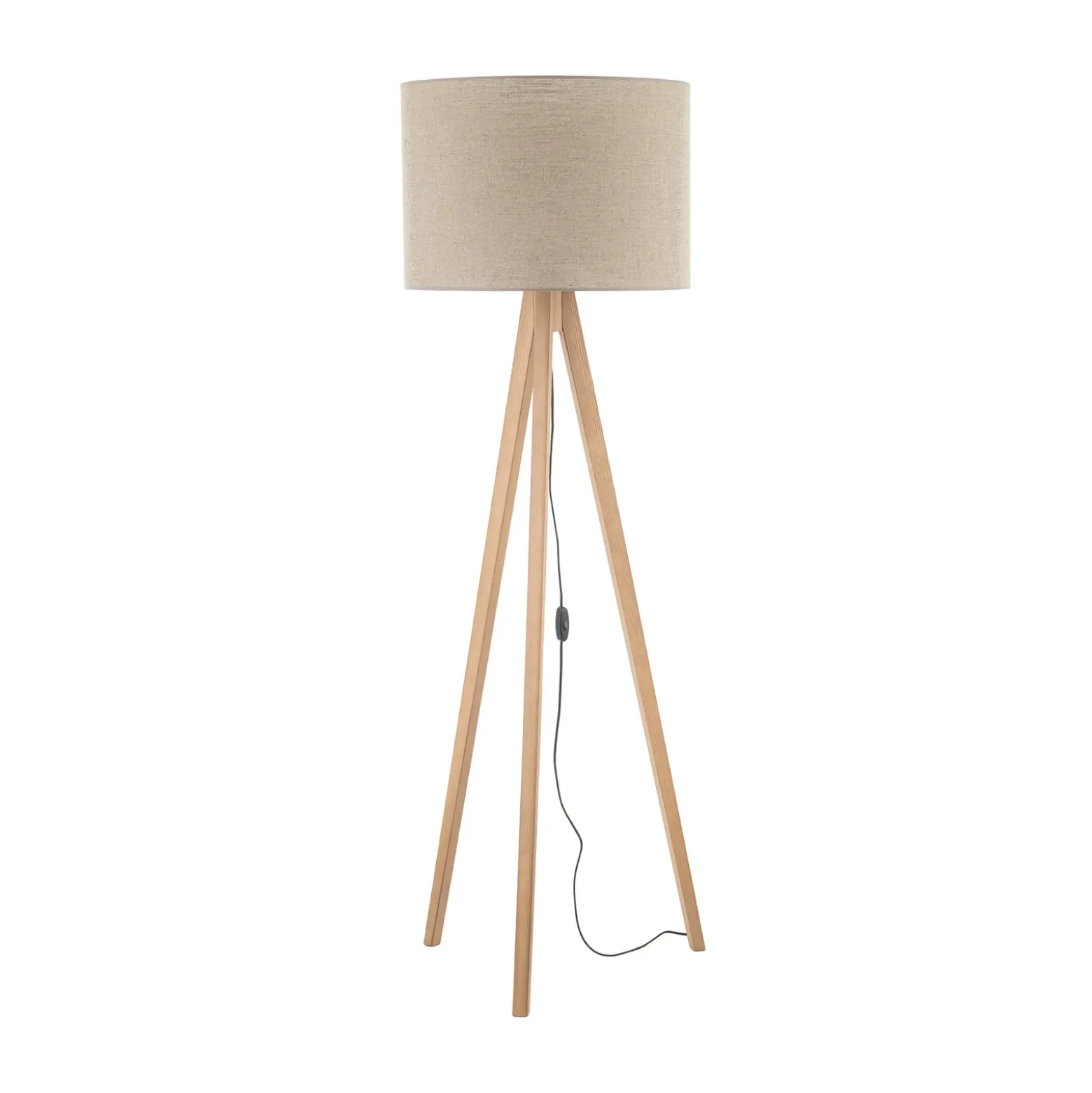 Lámpara de pie Grand, beige/pino, altura 145 cm, E27