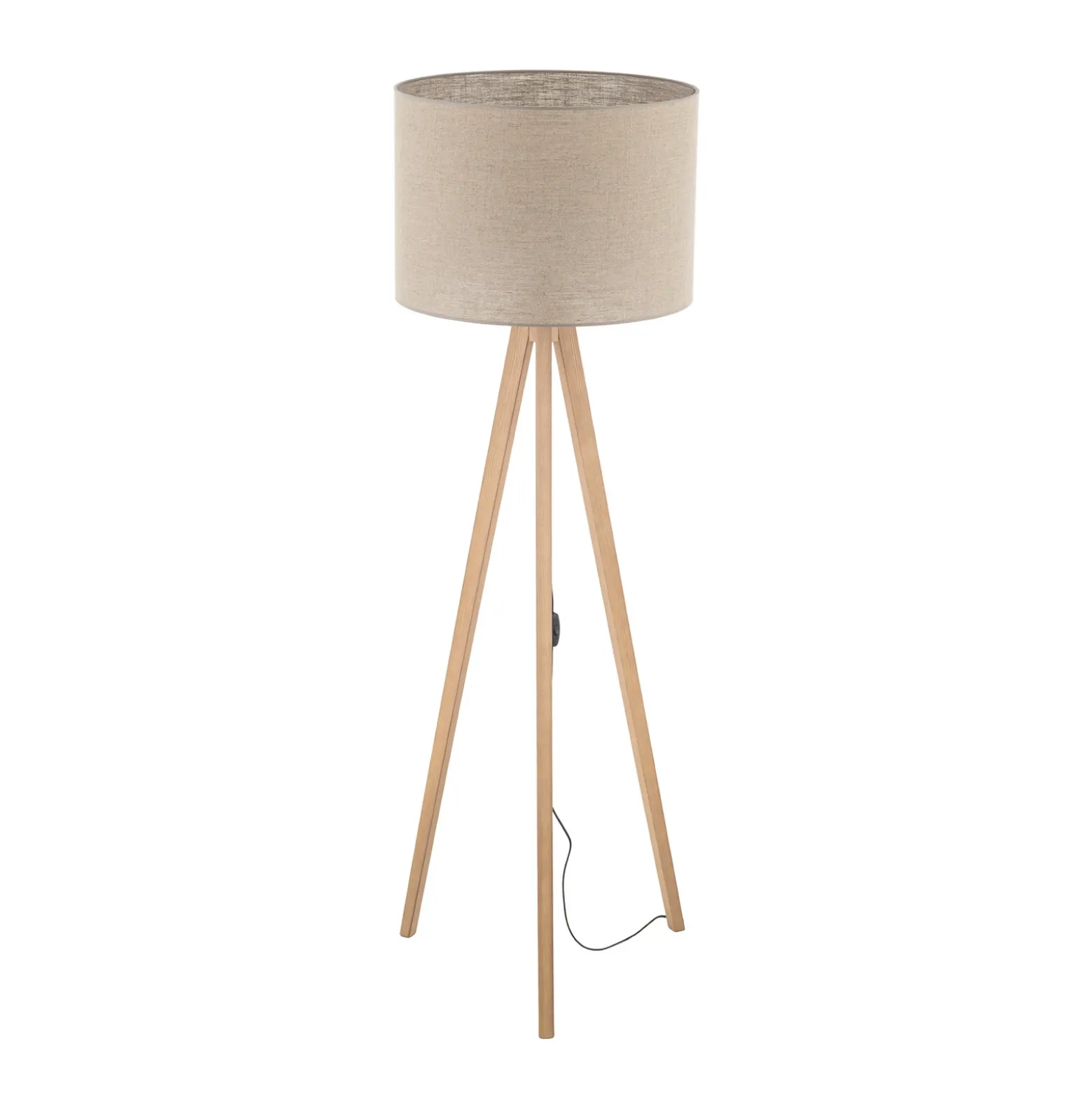 Lámpara de pie Grand, beige/pino, altura 145 cm, E27