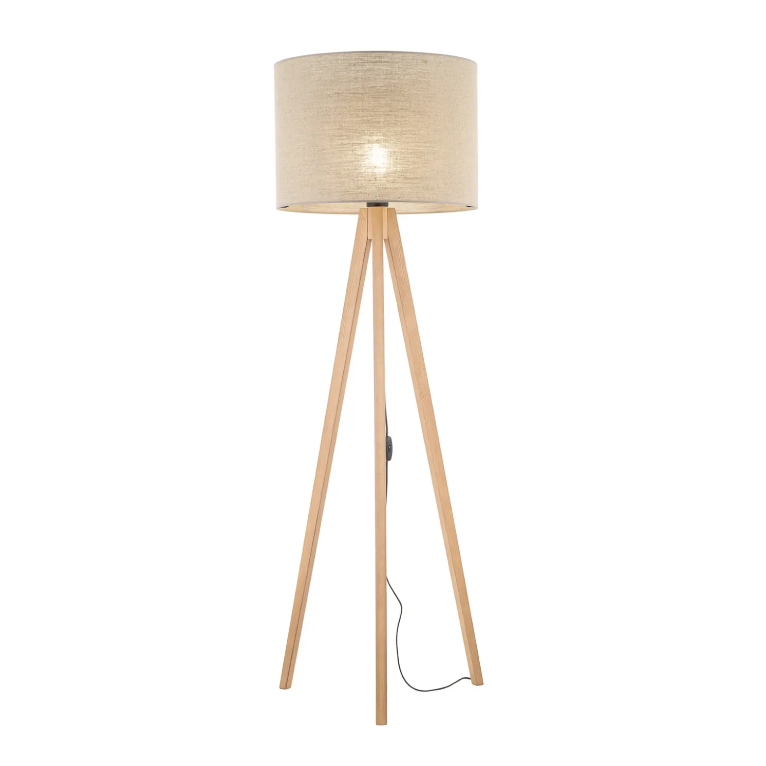 Lámpara de pie Grand, beige/pino, altura 145 cm, E27