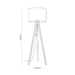 Lámpara de pie Grand, crema/pino, altura 145 cm, E27