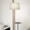Lámpara de pie Hotel, beige/negro, altura 150 cm, tela/metal