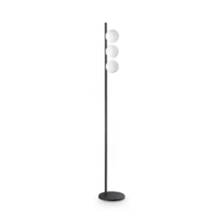 Lámpara de pie IDEAL LUX Binomio, negra, 160 cm, metal, 3 luces
