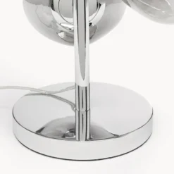 Lámpara de pie KARE «Burbuja», plateada, cristal, acero, 67 cm