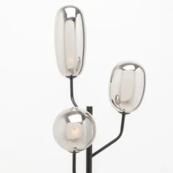 Lámpara de pie KARE Columbo, negra, de cristal, 3 luces, G9, 164 cm