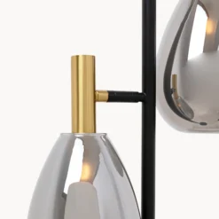 Lámpara de pie KARE Fari, gris, cristal, altura 164 cm, 2 luces, G9