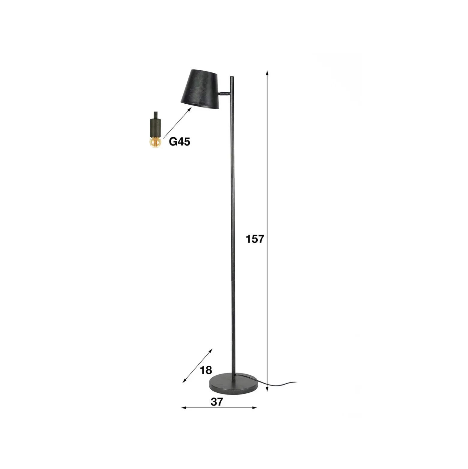 Lámpara de pie Karenina, altura 157, 1 luz