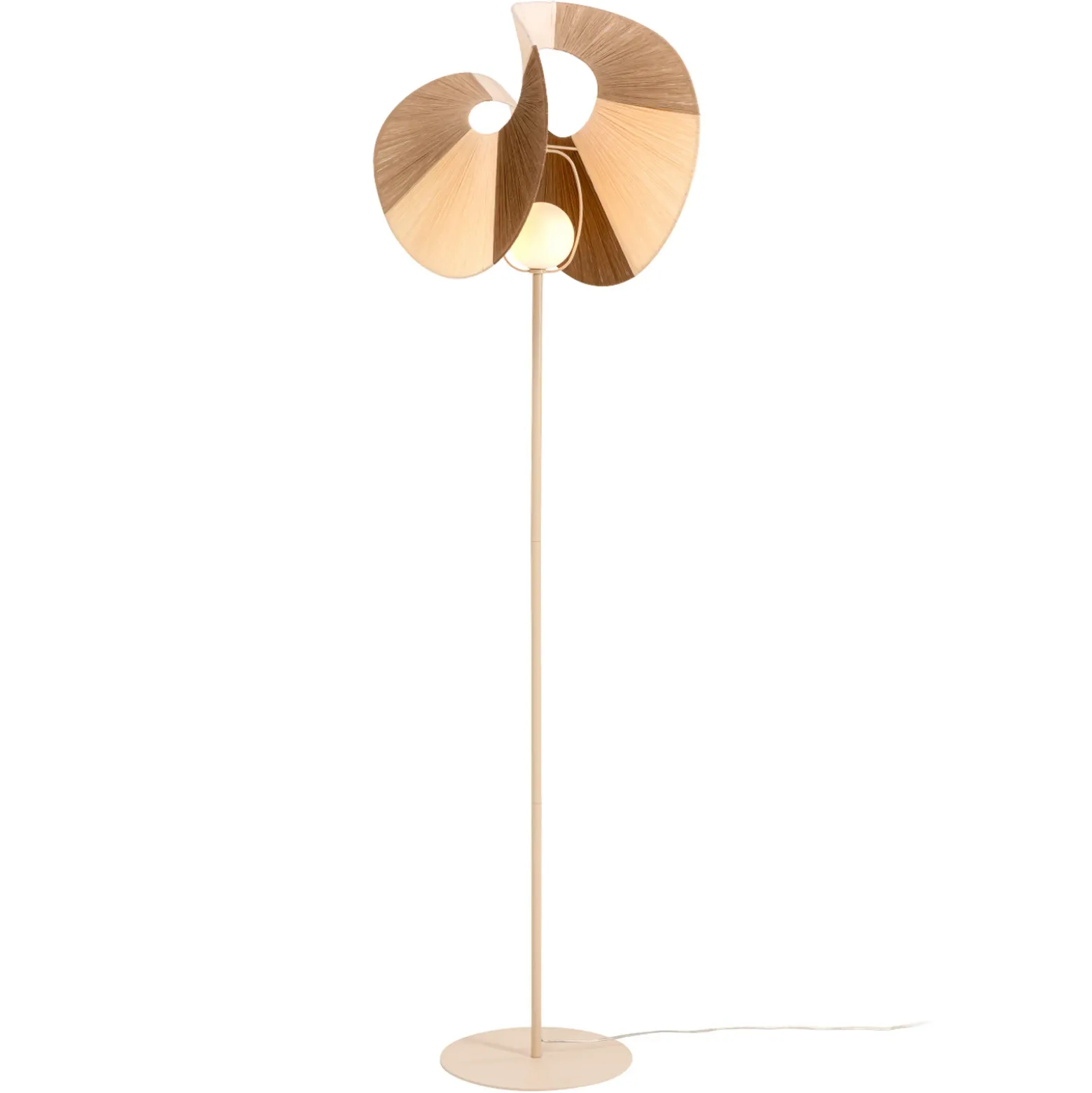 Lámpara de pie KARE Sella, beige, acero/algodón, 161 cm, G9