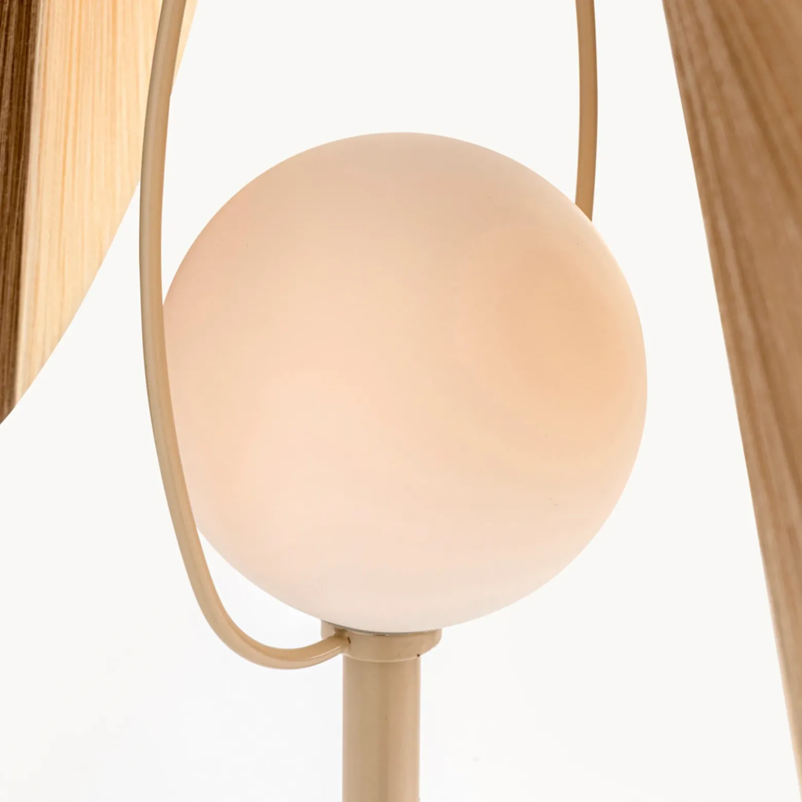 Lámpara de pie KARE Sella, beige, acero/algodón, 161 cm, G9