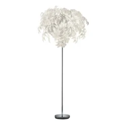 Lámpara de pie Leavy, altura 180 cm, cromo/blanco, metal/plástico