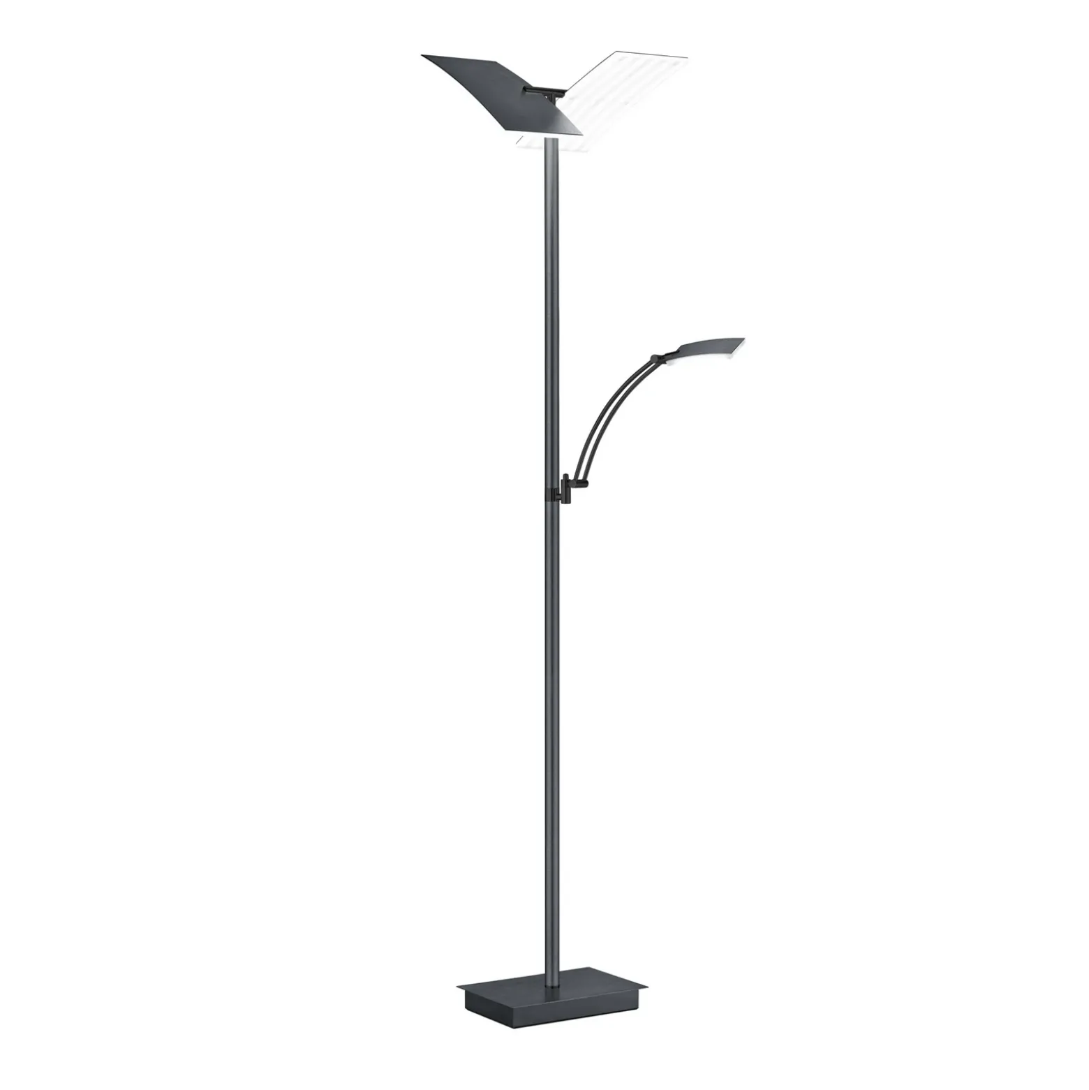 Lámpara de pie LED Andy, 3 luces, antracita, CCT, atenuador