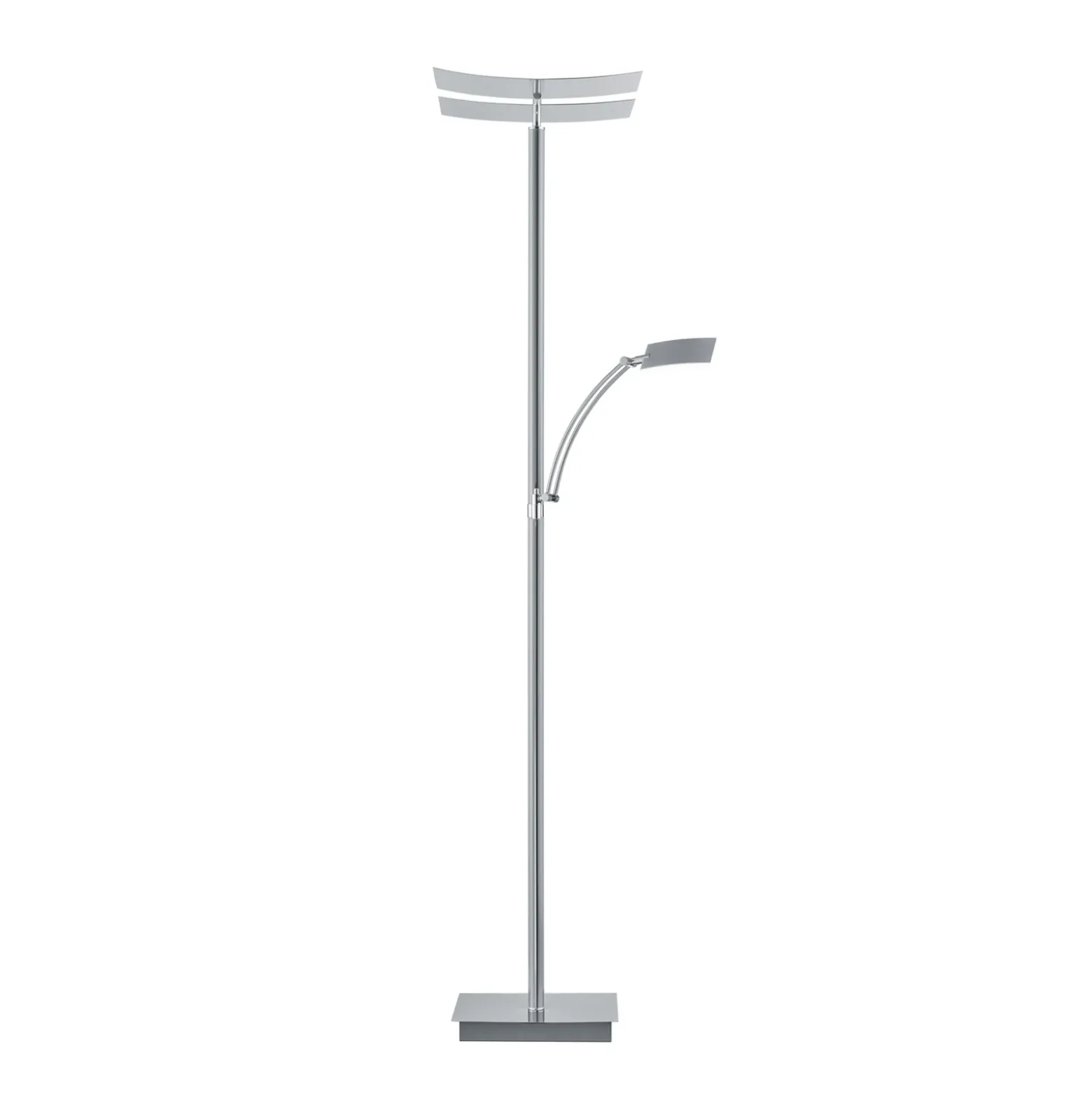 Lámpara de pie LED Andy, 3 luces, níquel mate, CCT, atenuador