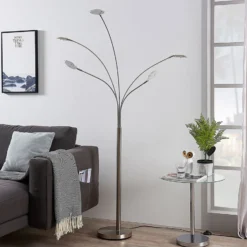 Lámpara de pie LED Anea de Lindby, 179 cm, 5 luces, color níquel