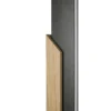 Lámpara de pie LED Arcus, negro/marrón, altura 126 cm, metal/madera