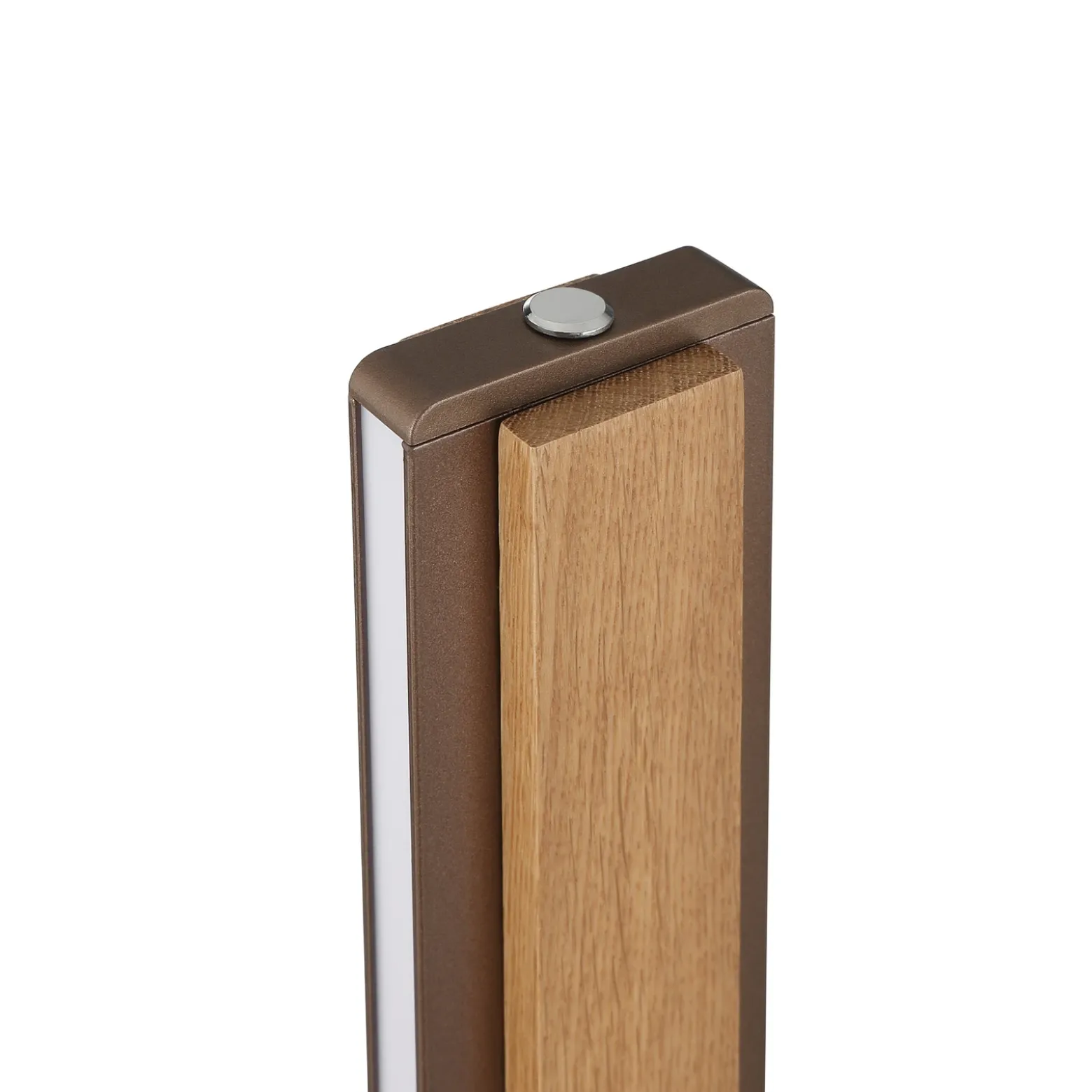 Lámpara de pie LED Arviso, color madera, roble, altura 142 cm, CCT