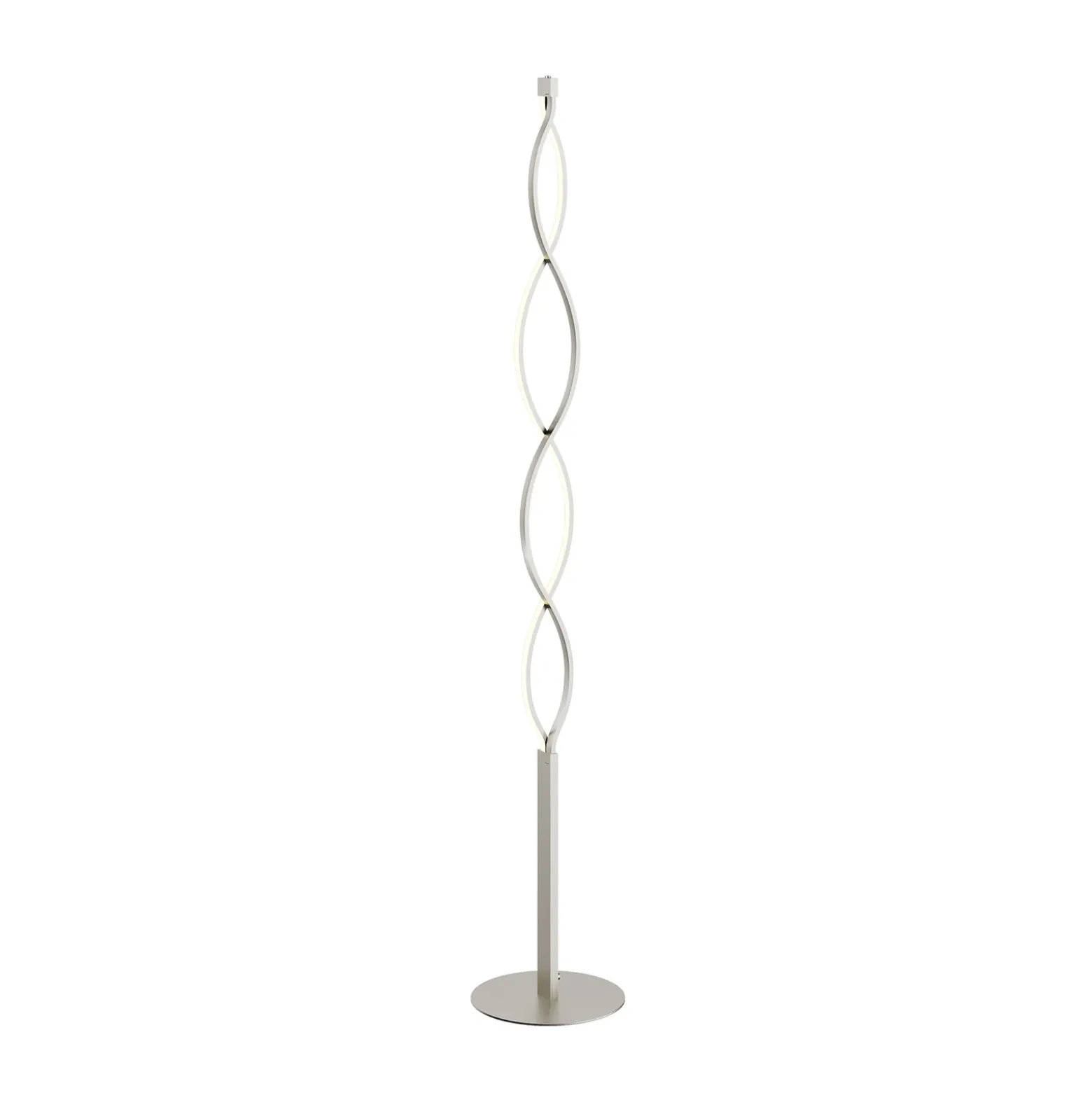 Lámpara de pie LED Auron de Lindby, color níquel, metal, regulador táctil