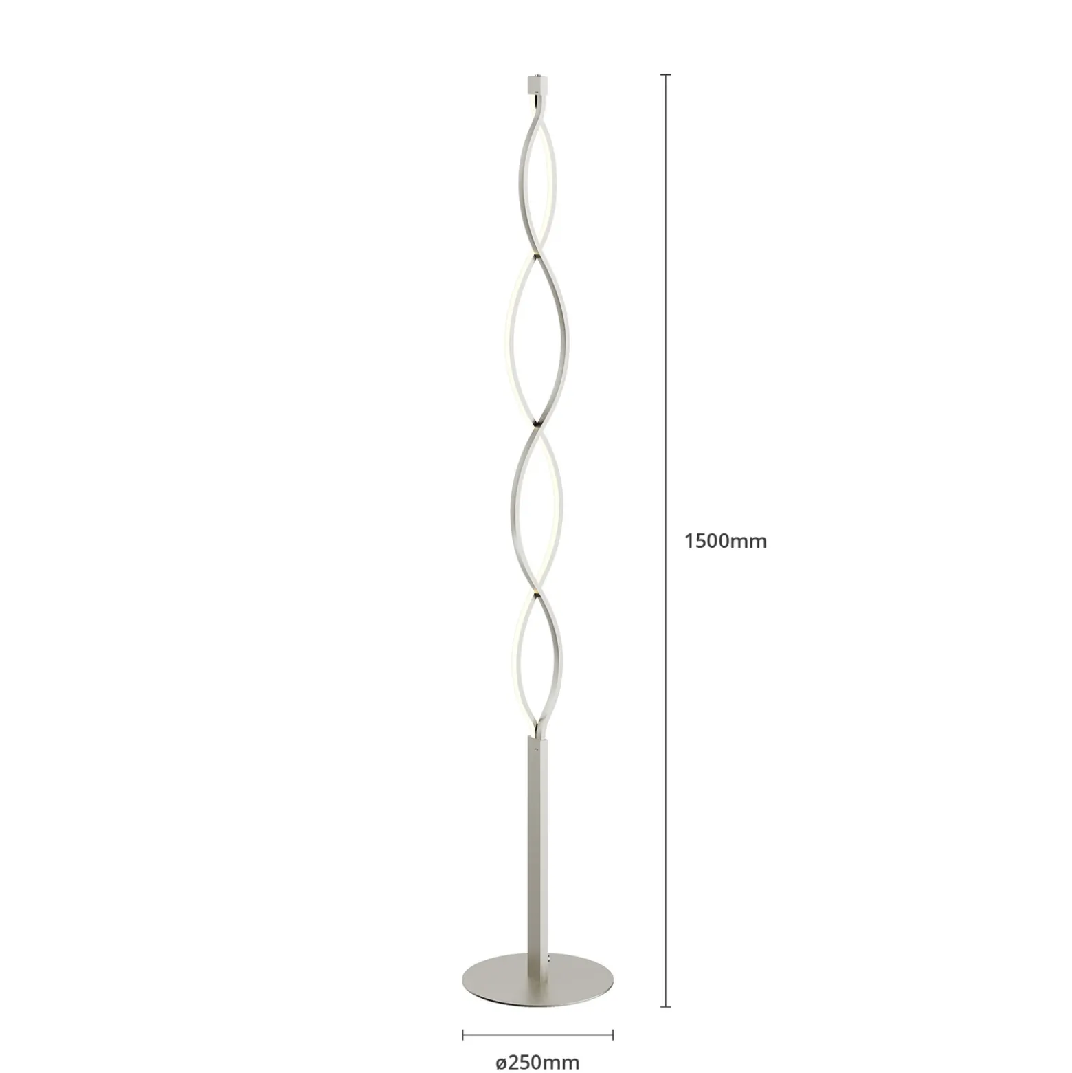 Lámpara de pie LED Auron de Lindby, color níquel, metal, regulador táctil