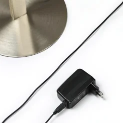 Lámpara de pie LED Auron de Lindby, color níquel, metal, regulador táctil