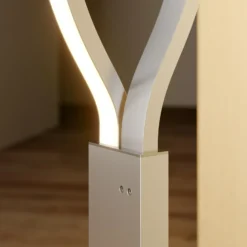 Lámpara de pie LED Auron de Lindby, color níquel, metal, regulador táctil