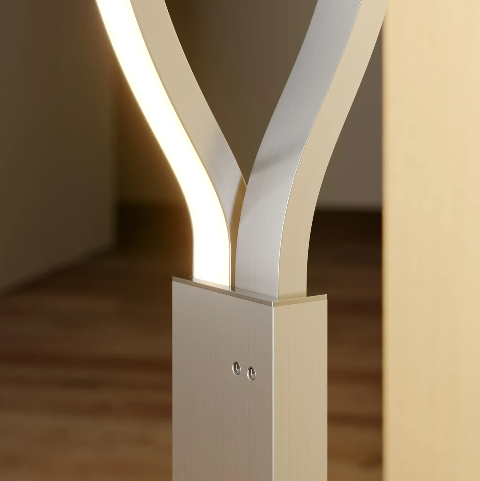 Lámpara de pie LED Auron de Lindby, color níquel, metal, regulador táctil