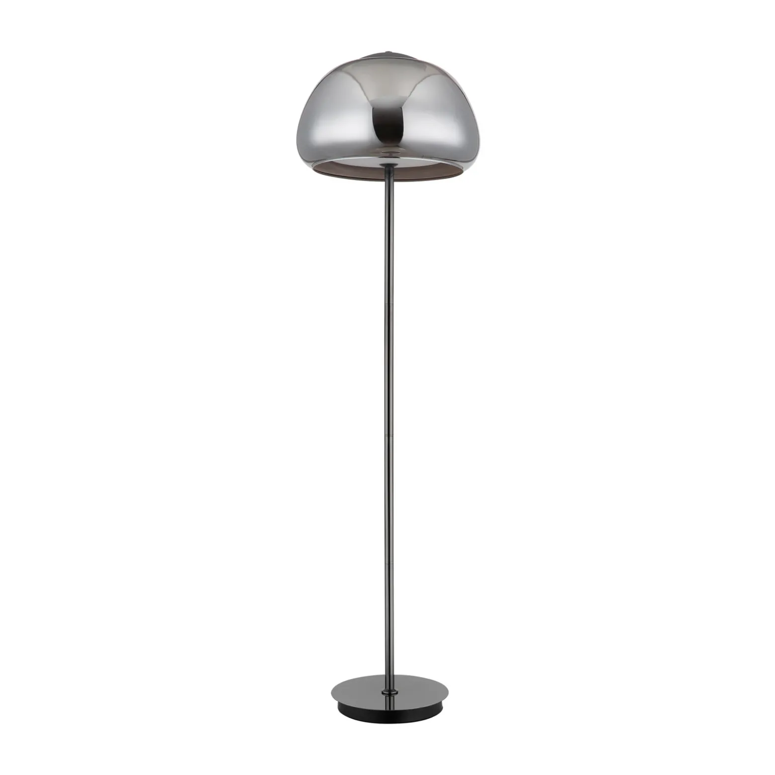 Lámpara de pie LED Avila, gris ahumado/negro, cristal, CCT, atenuable
