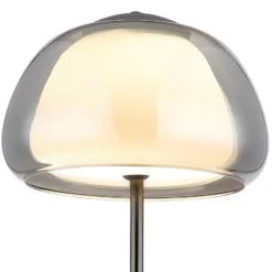Lámpara de pie LED Avila, gris ahumado/negro, cristal, CCT, atenuable