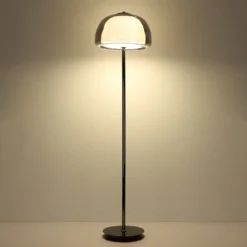 Lámpara de pie LED Avila, gris ahumado/negro, cristal, CCT, atenuable