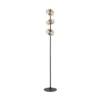 Lámpara de pie LED Axion, negra/marrón, altura 150 cm, CCT, atenuable.