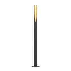 Lámpara de pie LED Barbotto en negro/oro