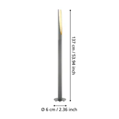 Lámpara de pie LED Barbotto en negro/oro
