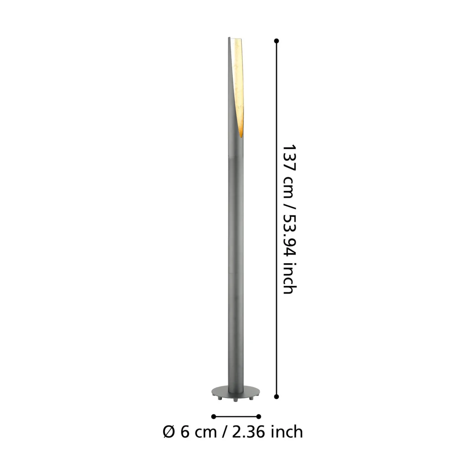 Lámpara de pie LED Barbotto en negro/oro