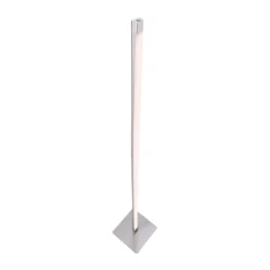 Lámpara de pie LED Bella, recta, base angular, acero