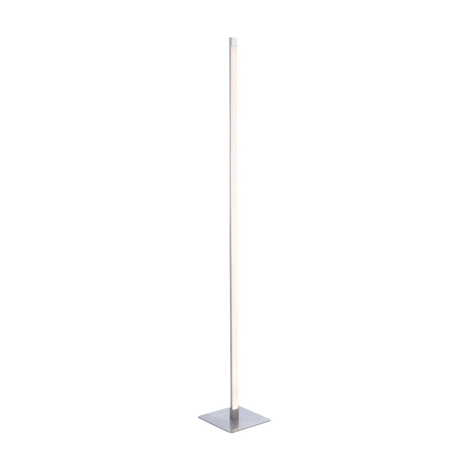 Lámpara de pie LED Bella, recta, base angular, acero