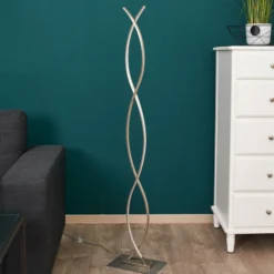 Lámpara de pie LED Bobi con forma arqueada