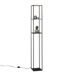 Lámpara de pie LED Conni de Paul Neuhaus, negra, de metal, 140 cm