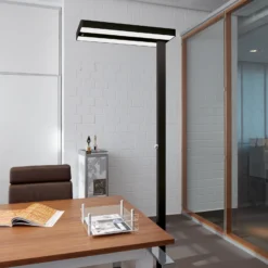 Lámpara de pie LED con sensor MAULjuvis, negro, 196 cm, base atenuable