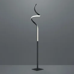 Lámpara de pie LED Course, negro mate, 3.000 K, altura 145 cm