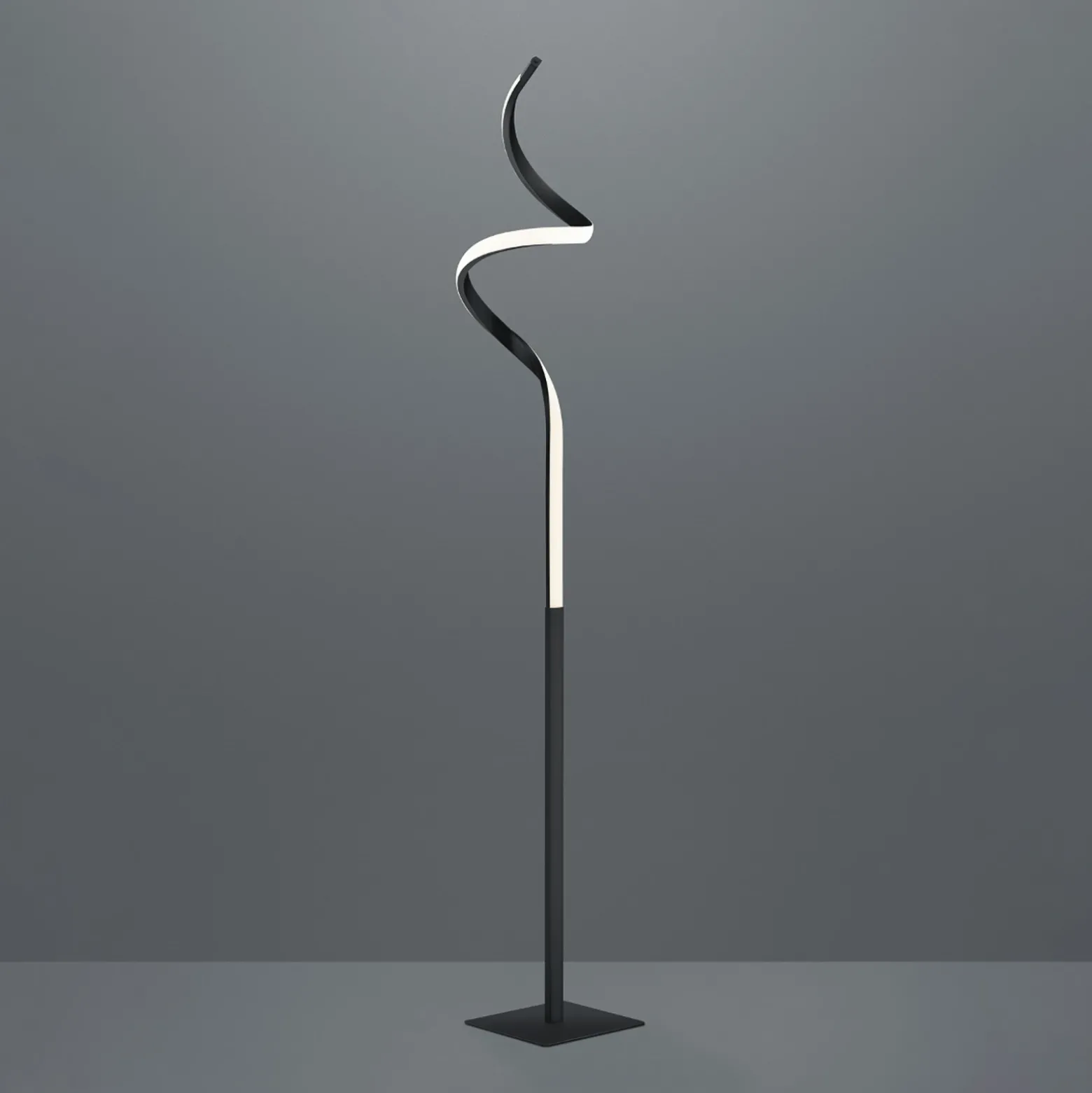 Lámpara de pie LED Course, negro mate, 3.000 K, altura 145 cm