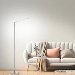 Lámpara de pie LED Dawda con atenuador, acero