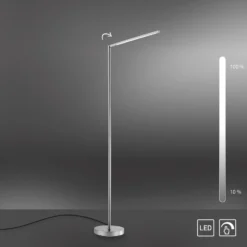 Lámpara de pie LED Dawda con atenuador, acero
